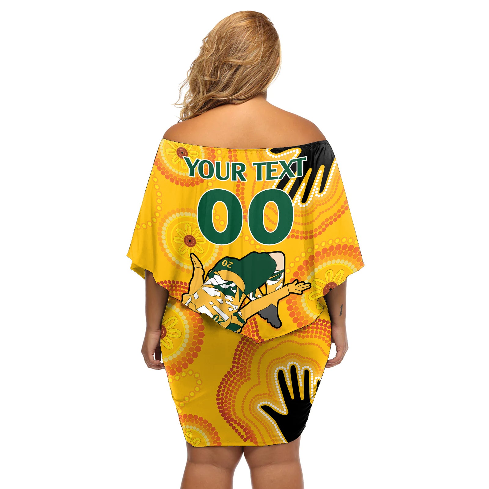 custom-sam-kerr-matildas-off-shoulder-short-dress-australia-soccer-world-cup-2023-quater-final