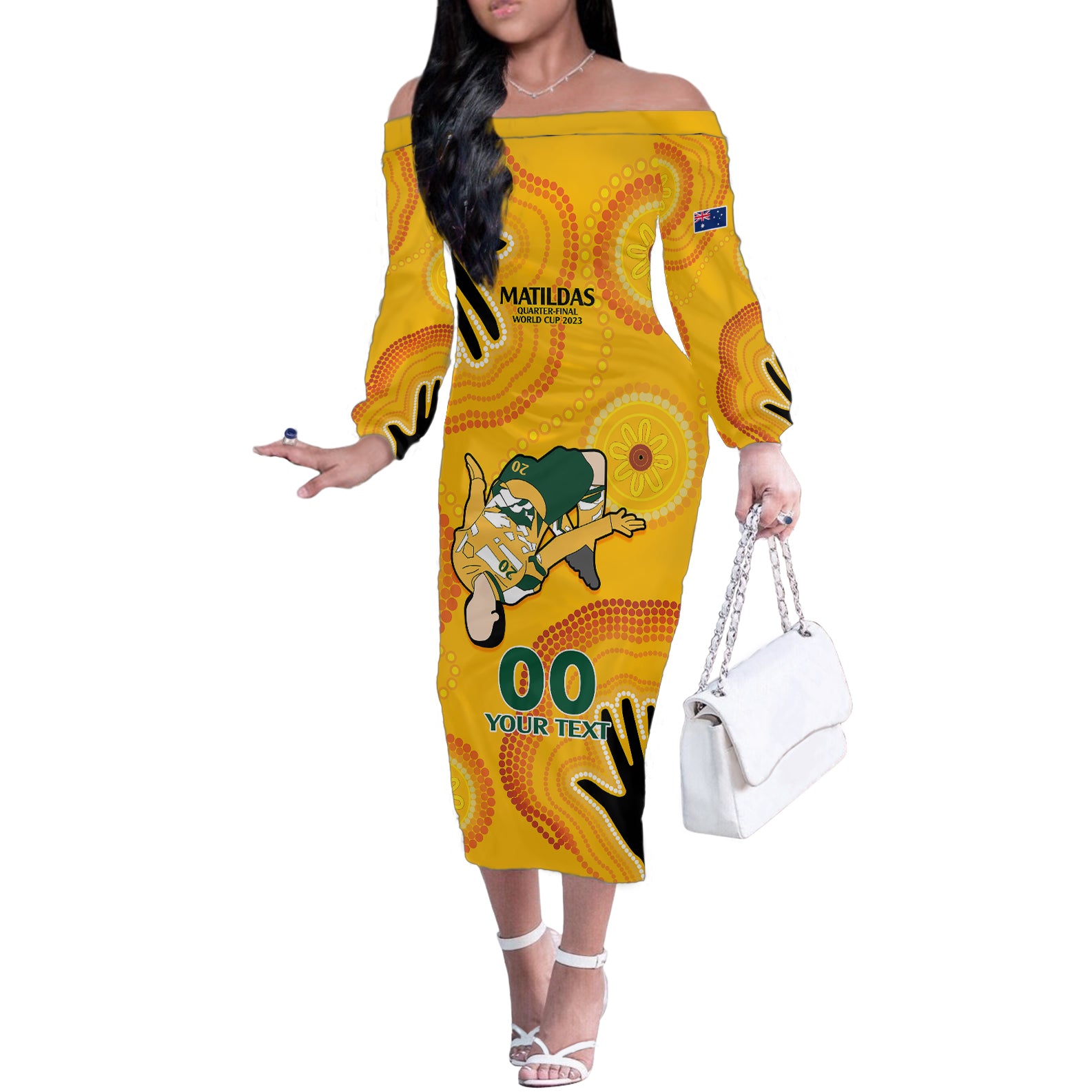 custom-sam-kerr-matildas-off-the-shoulder-long-sleeve-dress-australia-soccer-world-cup-2023-quater-final