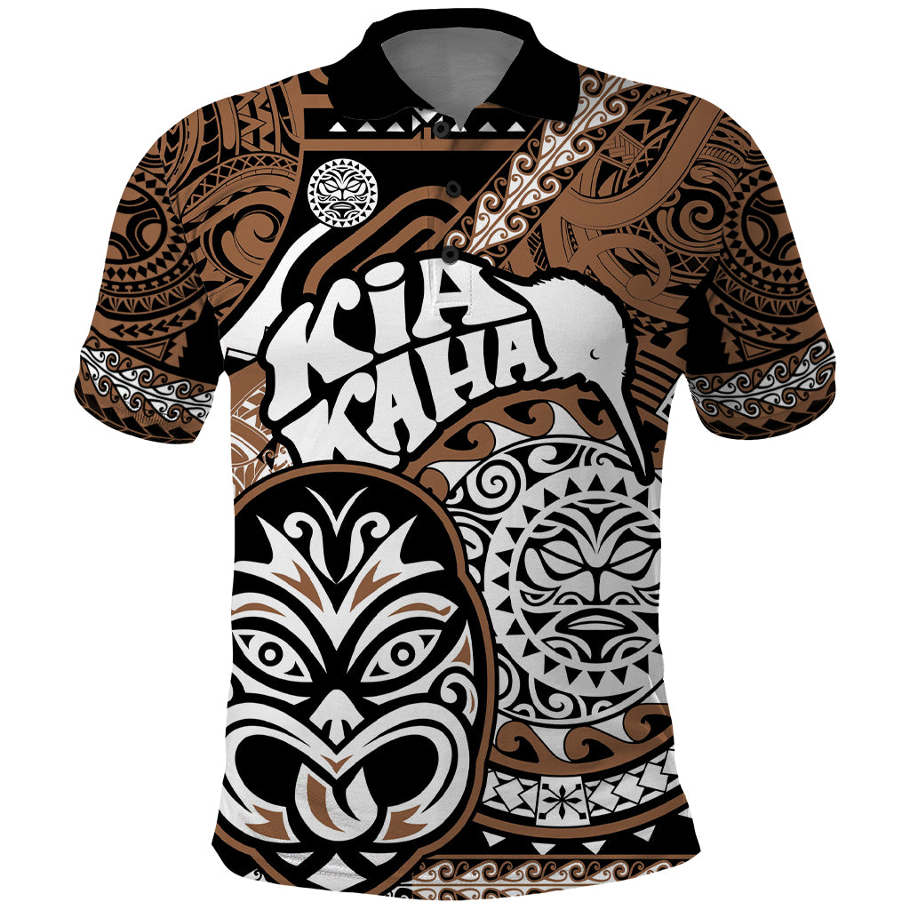 Te Reo Maori New Zealand Polo Shirt Aotearoa Kia Haka Maori Tribal Tattoo Gold Style LT9