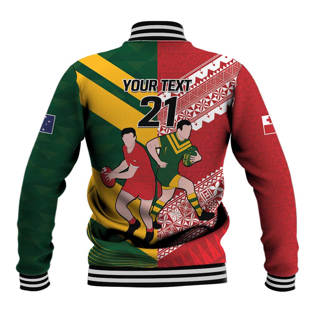 Australia-Tonga Rugby Pacific Custom Baseball Jacket The Kangaroos and Mate Ma'a Tonga