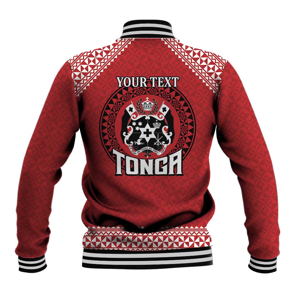 Tonga Rugby XIII Custom Baseball Jacket Mate Ma'a Tonga with Ngatu Pattern