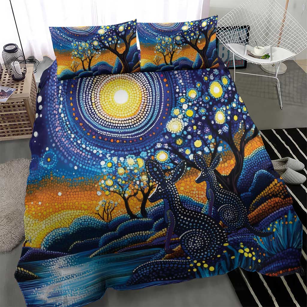 Australian Night Sky Landscape Bedding Set Aboriginal Dreamtime Story