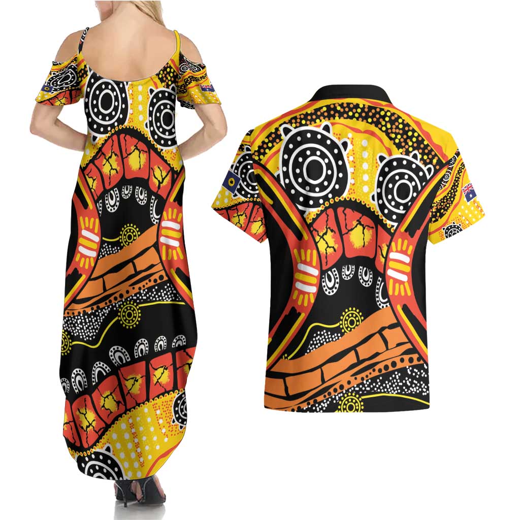 Western Australia Golden State Couples Matching Summer Maxi Dress and Hawaiian Shirt