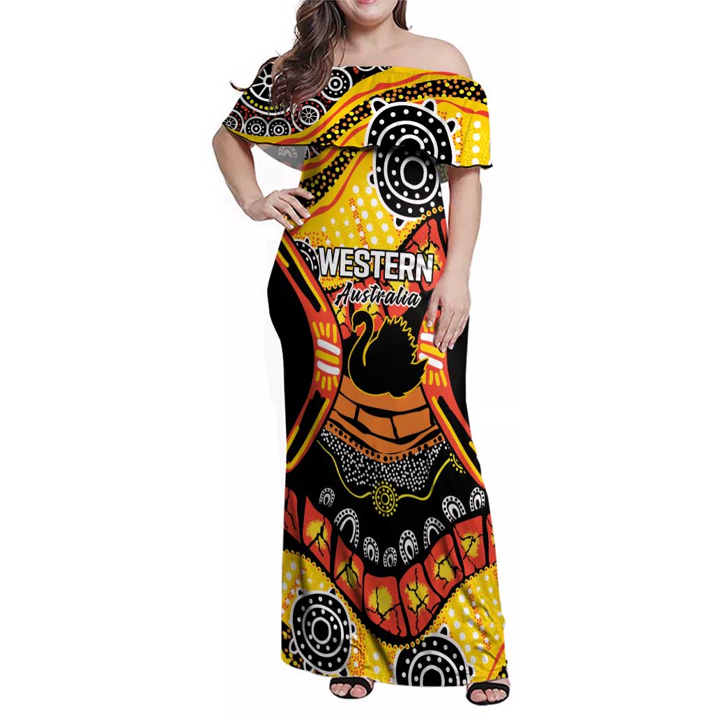 Western Australia Golden State Family Matching Off Shoulder Maxi Dress and Hawaiian Shirt