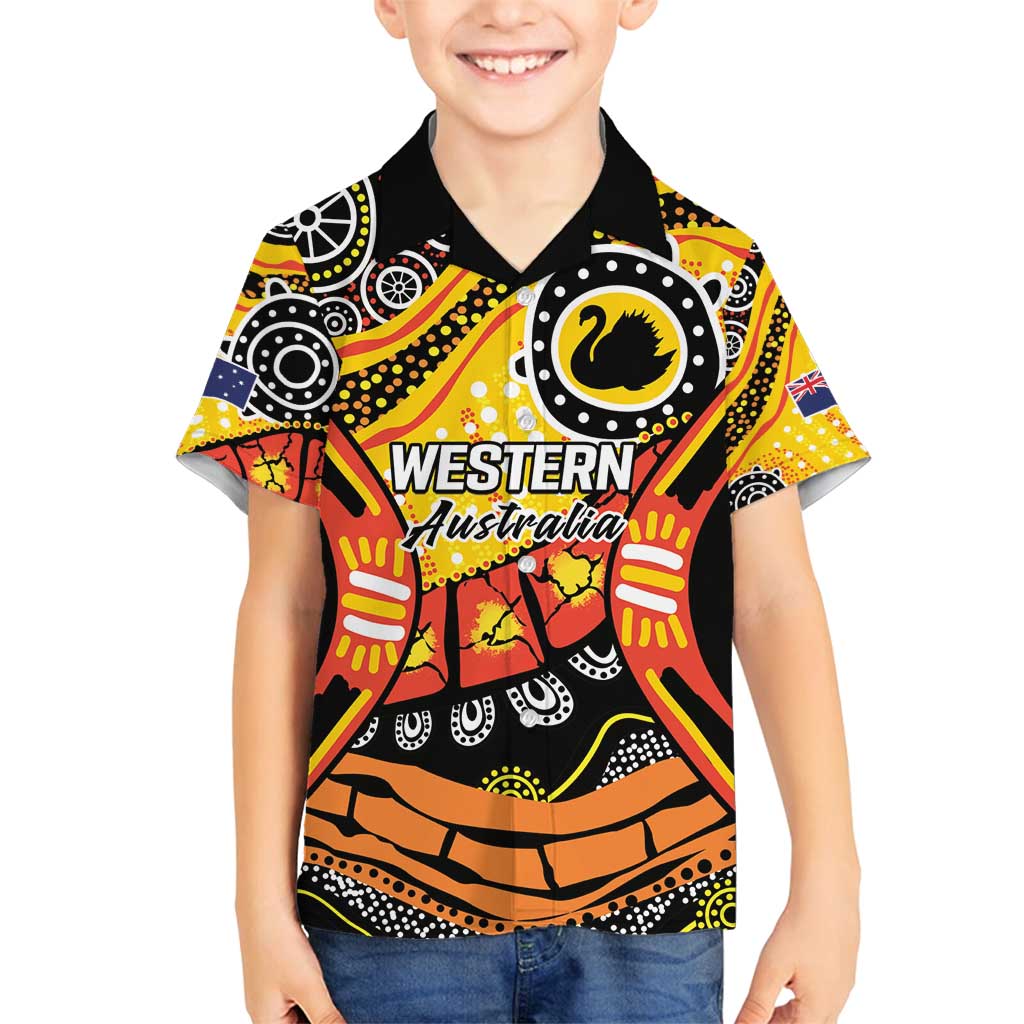 Western Australia Golden State Family Matching Off Shoulder Short Dress and Hawaiian Shirt