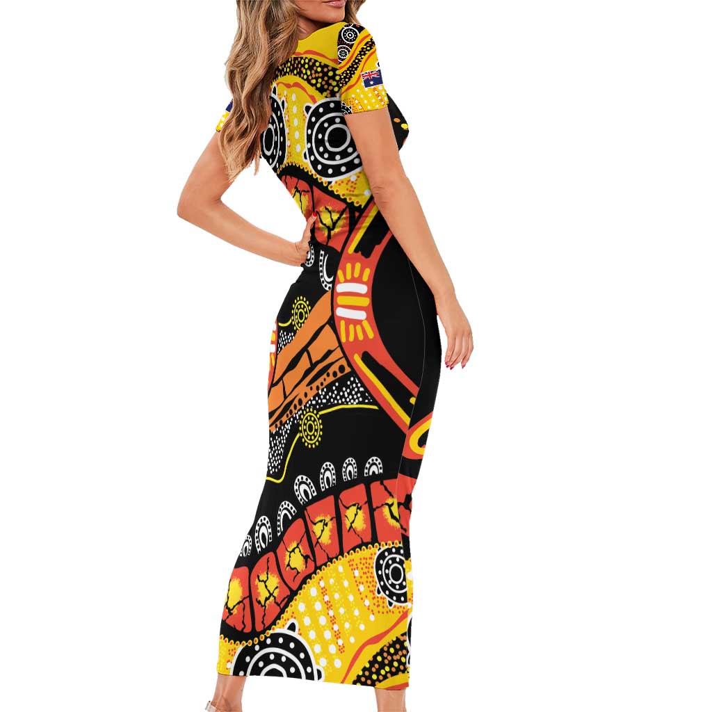 Western Australia Golden State Family Matching Short Sleeve Bodycon Dress and Hawaiian Shirt