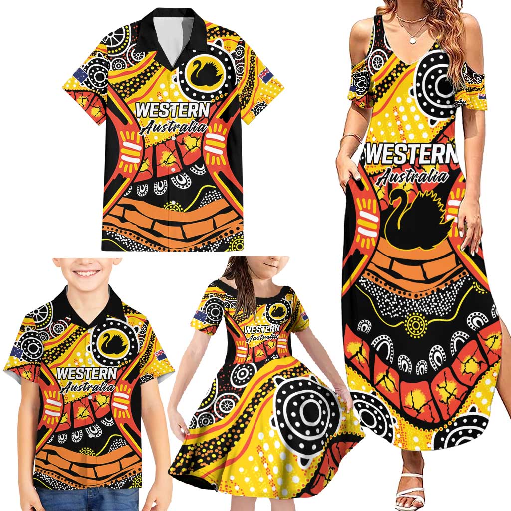 Western Australia Golden State Family Matching Summer Maxi Dress and Hawaiian Shirt