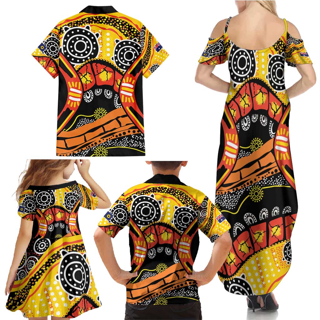 Western Australia Golden State Family Matching Summer Maxi Dress and Hawaiian Shirt