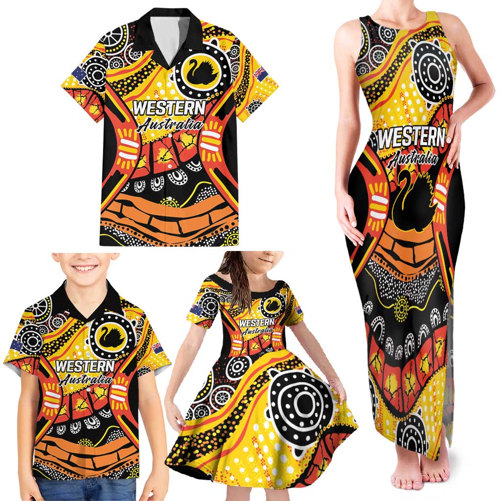 Western Australia Golden State Family Matching Tank Maxi Dress and Hawaiian Shirt