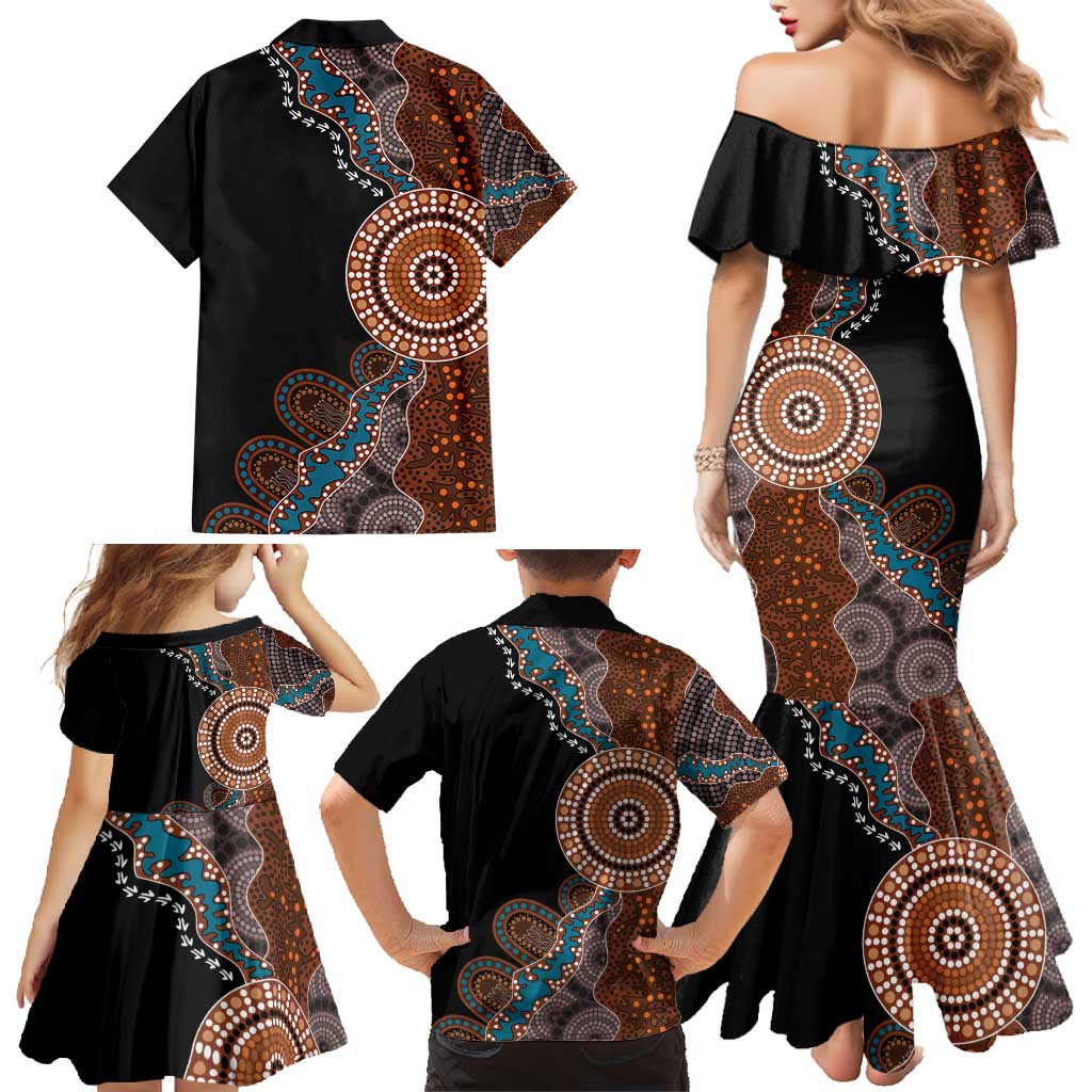 50 Years Of NAIDOC Family Matching Mermaid Dress and Hawaiian Shirt Strong and Proud Aboriginal Dot Painting No1