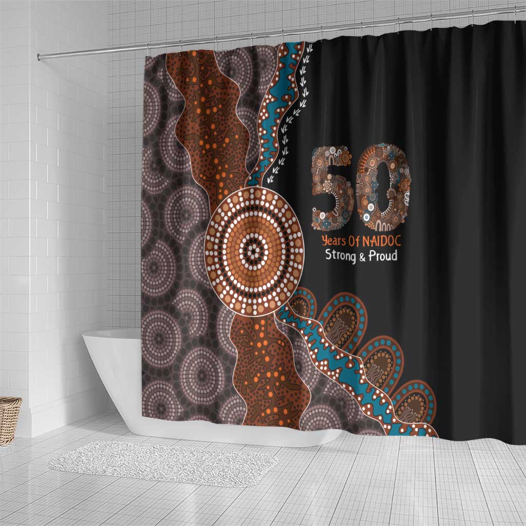 50 Years Of NAIDOC Shower Curtain Strong and Proud Aboriginal Dot Painting No1