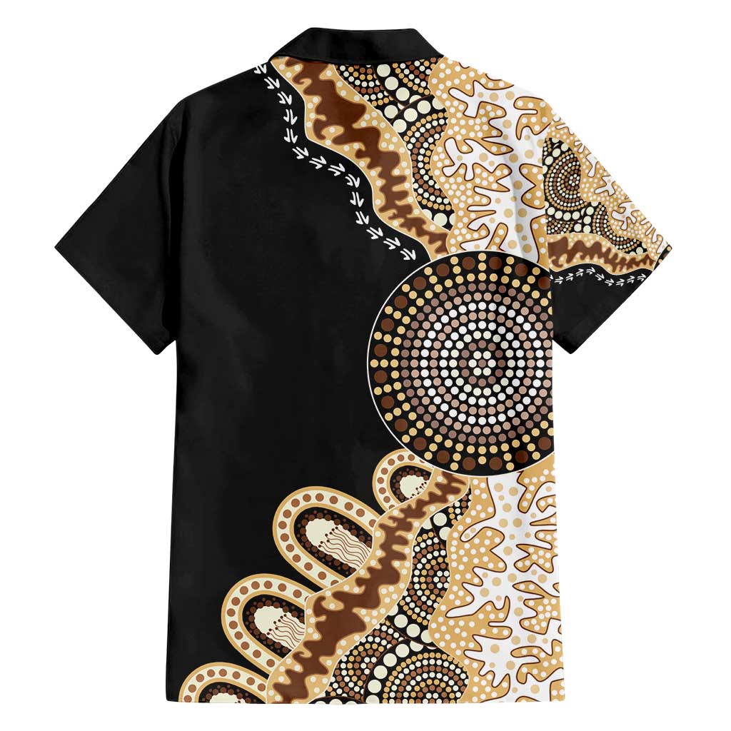 50 Years Of NAIDOC Family Matching Short Sleeve Bodycon Dress and Hawaiian Shirt Strong and Proud Aboriginal Dot Painting No2