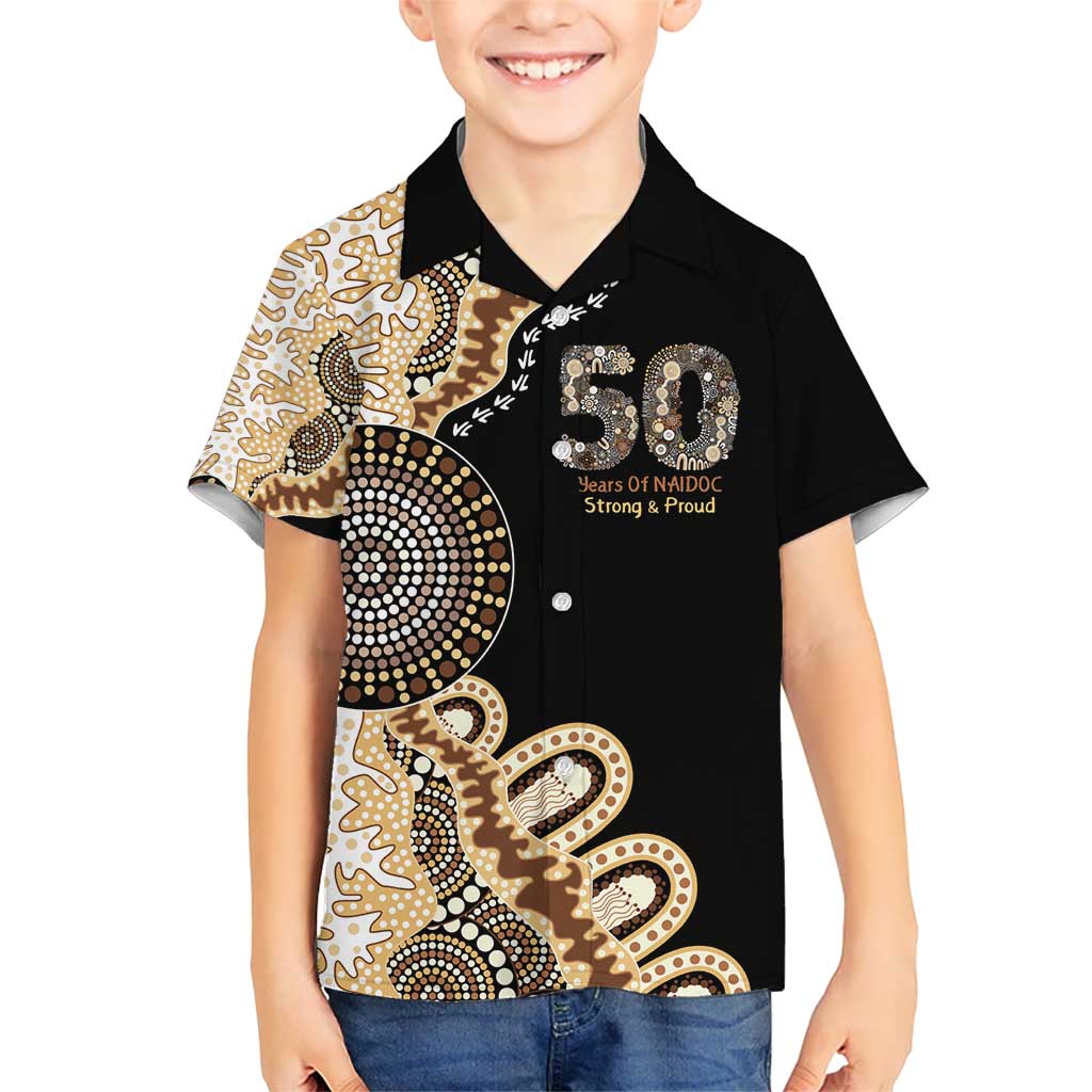 50 Years Of NAIDOC Hawaiian Shirt Strong and Proud Aboriginal Dot Painting No2