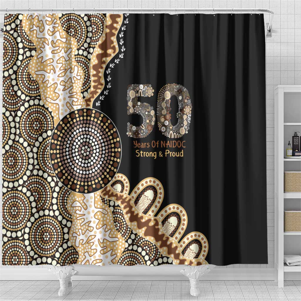50 Years Of NAIDOC Shower Curtain Strong and Proud Aboriginal Dot Painting No2