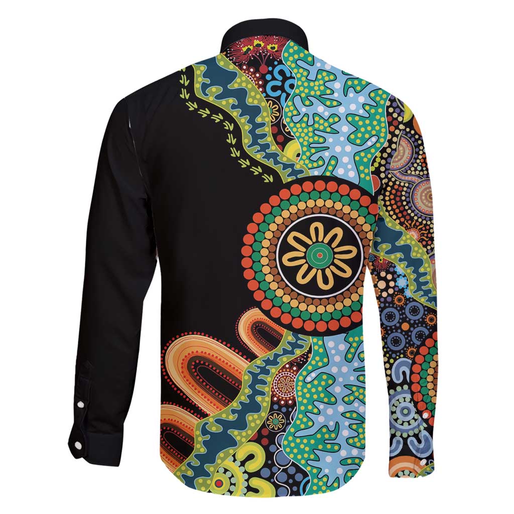 50 Years Of NAIDOC Family Matching Short Sleeve Bodycon Dress and Hawaiian Shirt Strong and Proud Aboriginal Dot Painting No3