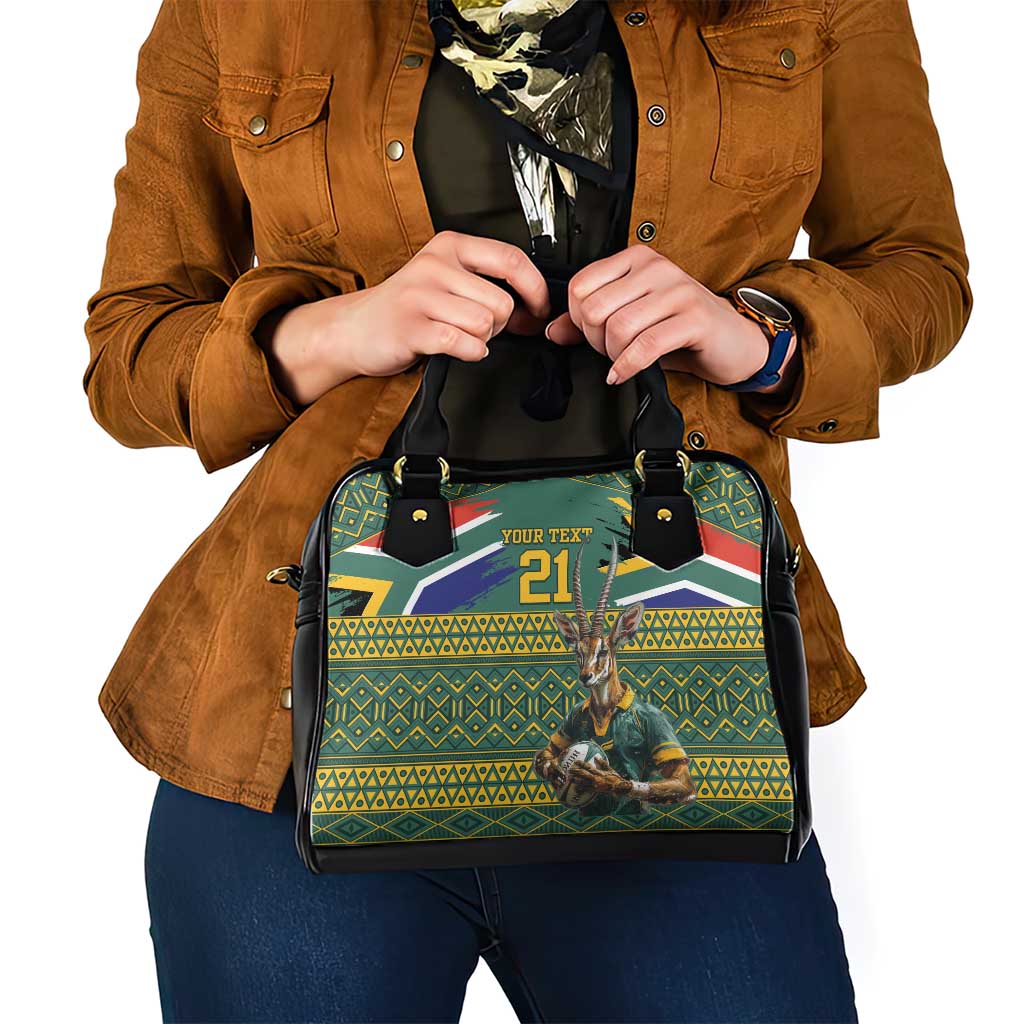 Custom South Africa Rugby Bokke Mascot Shoulder Handbag With Flag Style