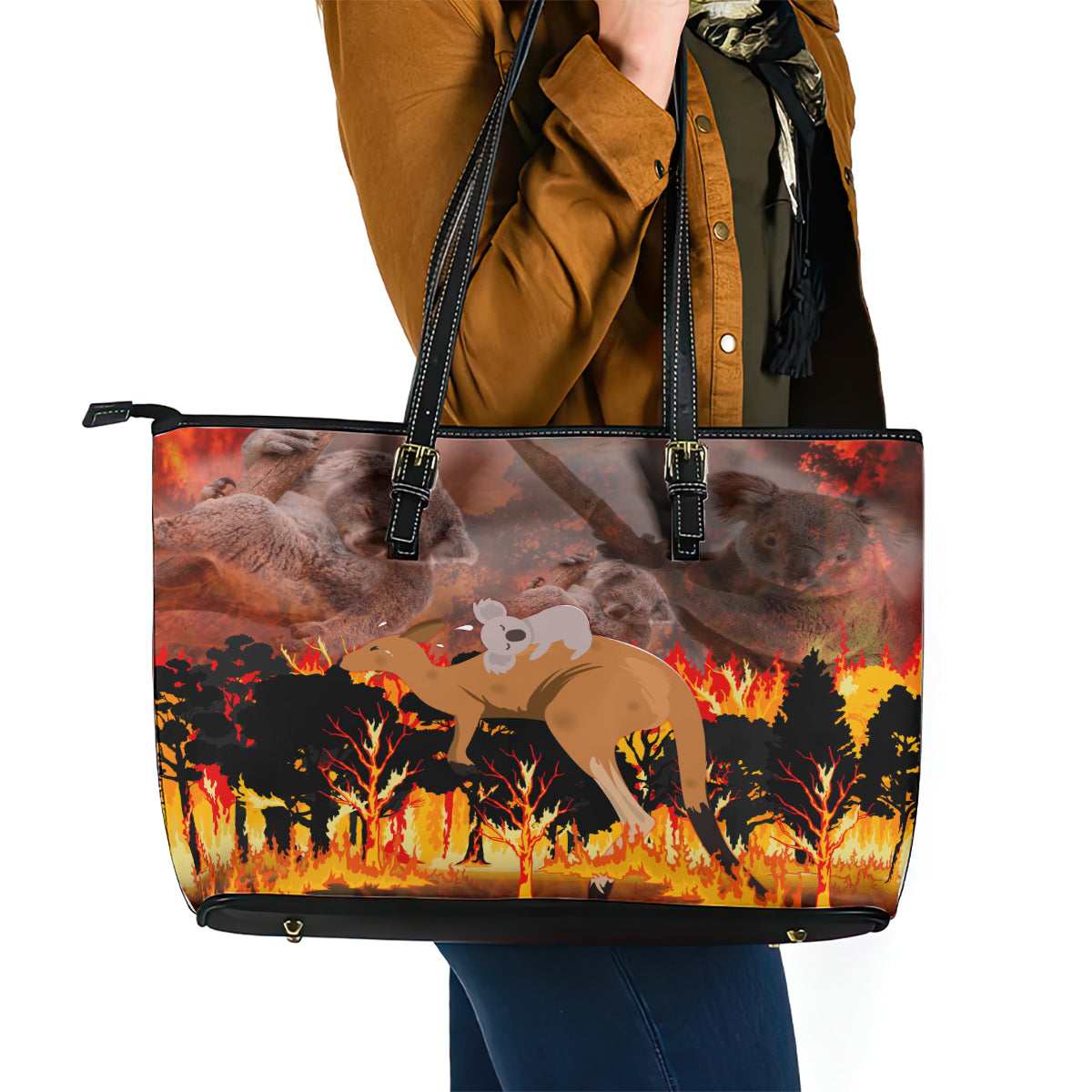 save-wildlife-australia-leather-tote-bag-bushfire-awareness