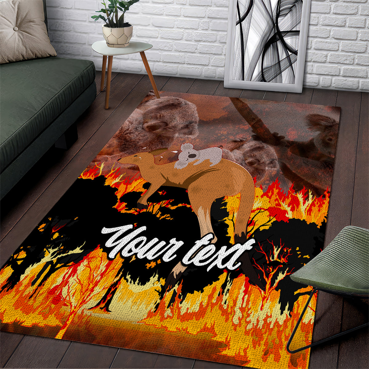 personalised-save-wildlife-australia-area-rug-bushfire-awareness