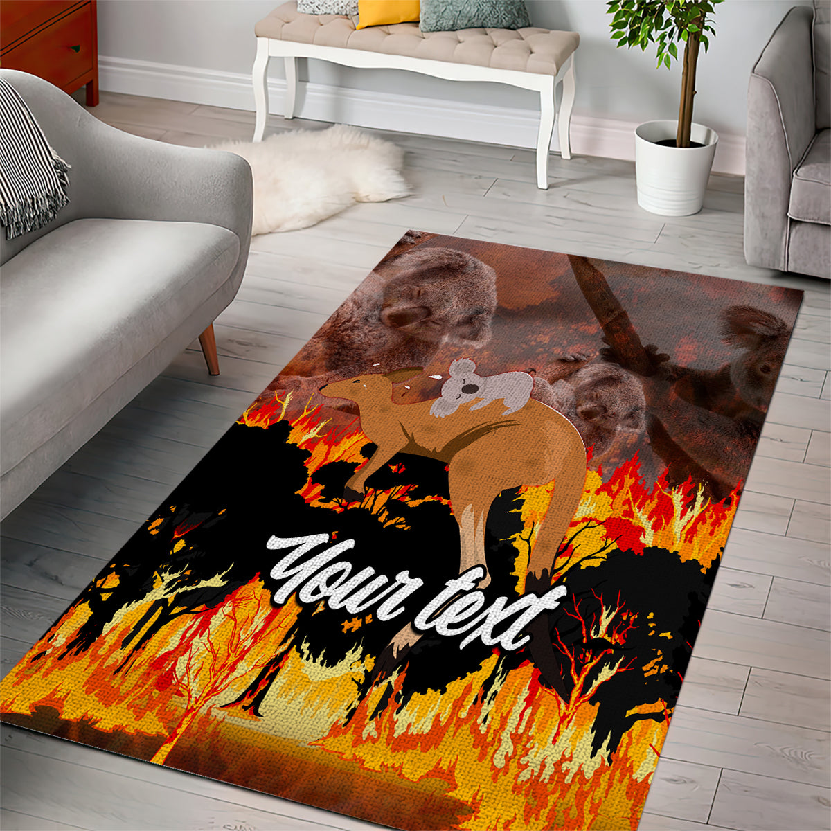 personalised-save-wildlife-australia-area-rug-bushfire-awareness