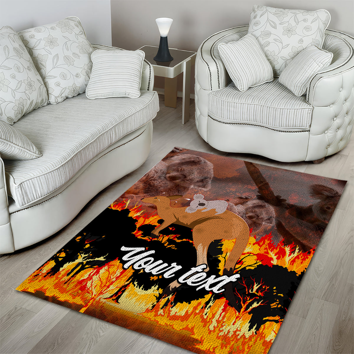 personalised-save-wildlife-australia-area-rug-bushfire-awareness