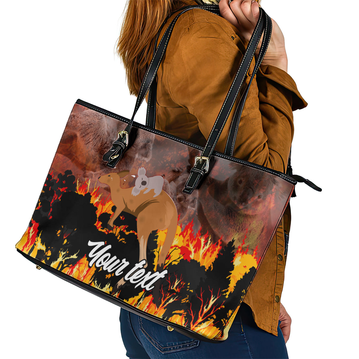 personalised-save-wildlife-australia-leather-tote-bag-bushfire-awareness