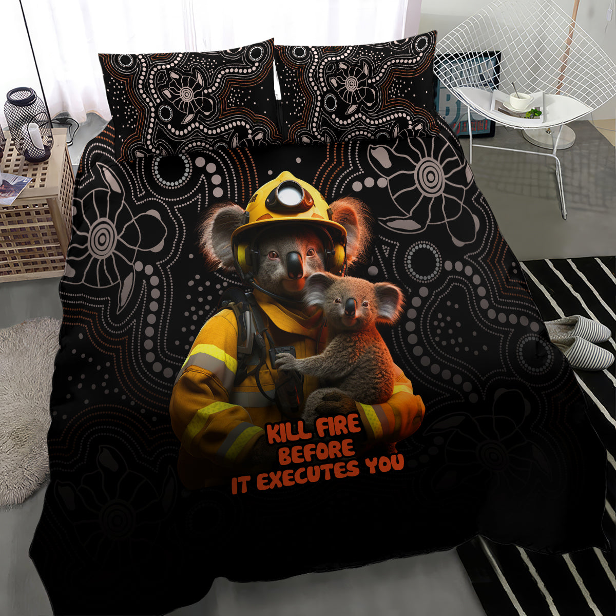 paws-for-australia-bedding-set-bushfire-awareness-indigenous-aboriginal