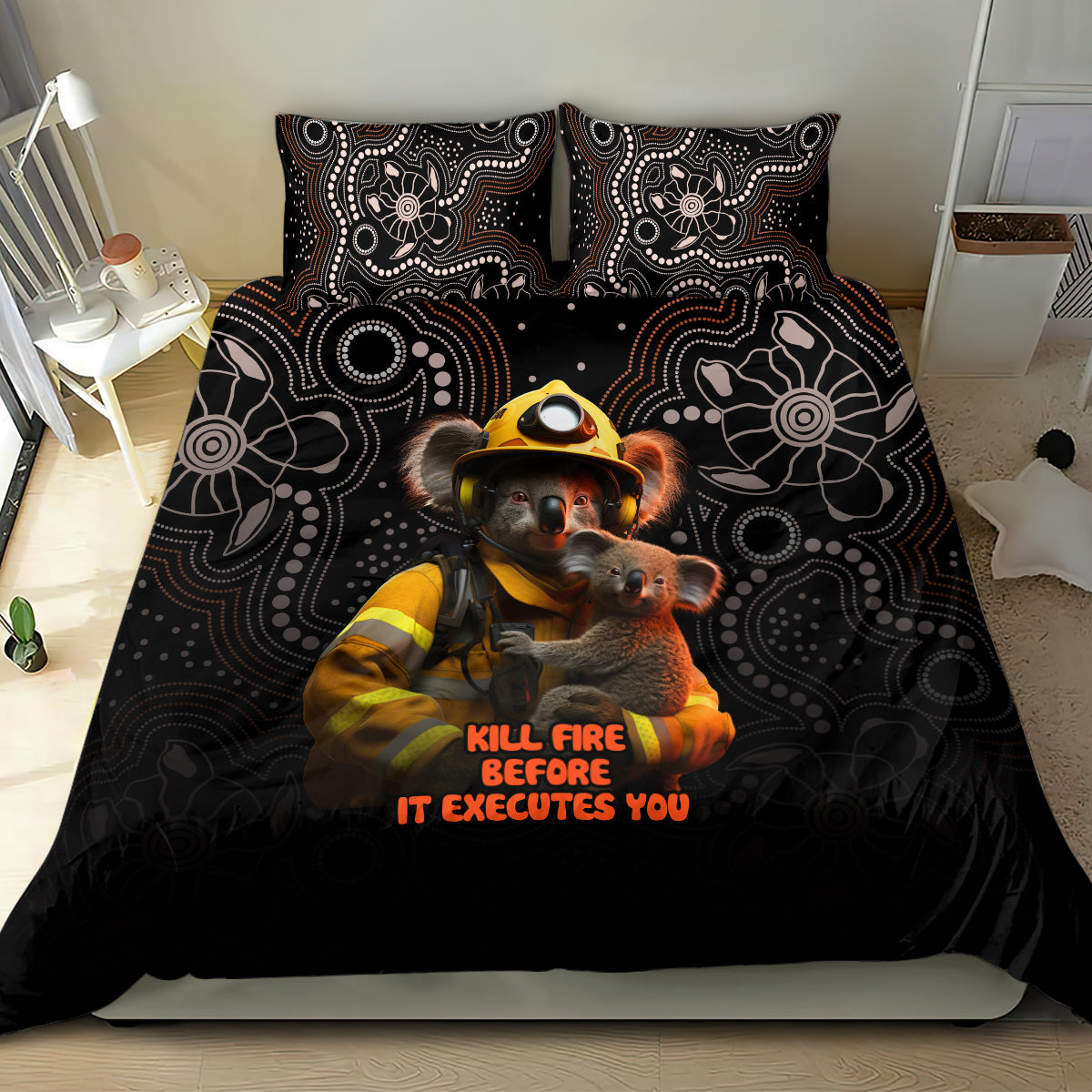 paws-for-australia-bedding-set-bushfire-awareness-indigenous-aboriginal