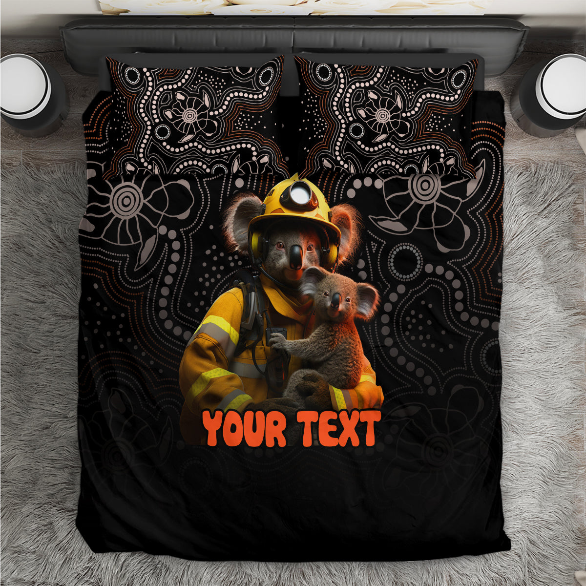 personalised-paws-for-australia-bedding-set-bushfire-awareness-indigenous-aboriginal