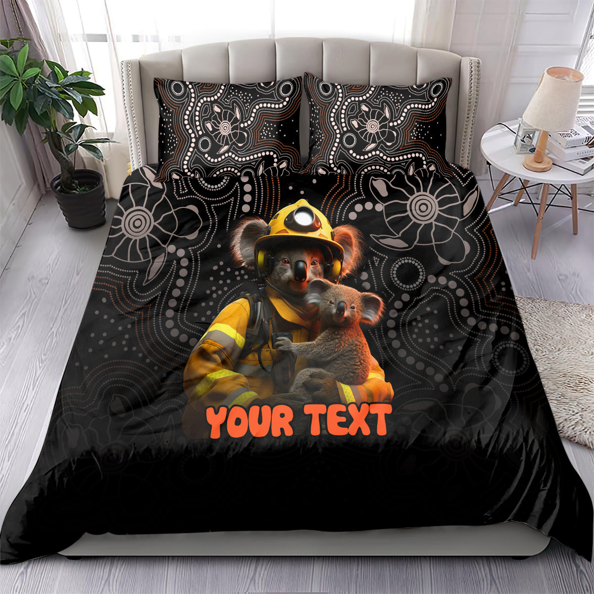 personalised-paws-for-australia-bedding-set-bushfire-awareness-indigenous-aboriginal