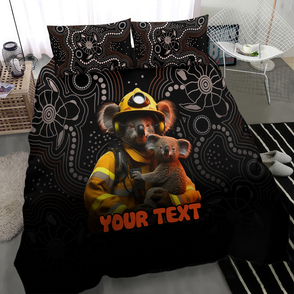 personalised-paws-for-australia-bedding-set-bushfire-awareness-indigenous-aboriginal