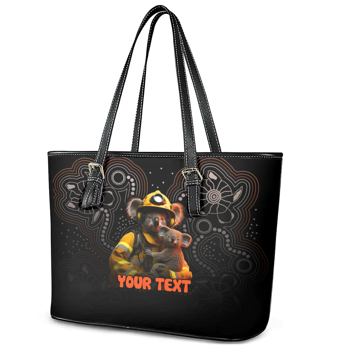 personalised-paws-for-australia-leather-tote-bag-bushfire-awareness-indigenous-aboriginal