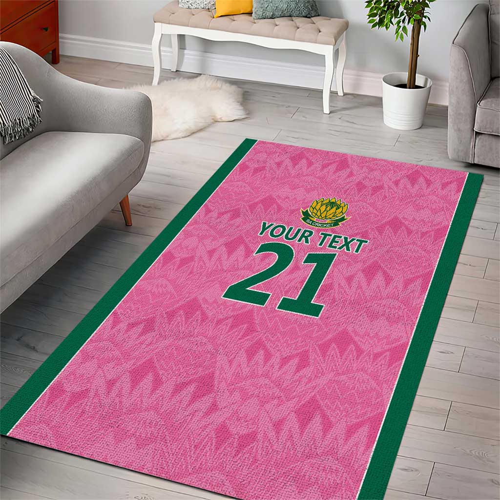 Pink South Africa Cricket Custom Area Rug Proteas Be Way Pink