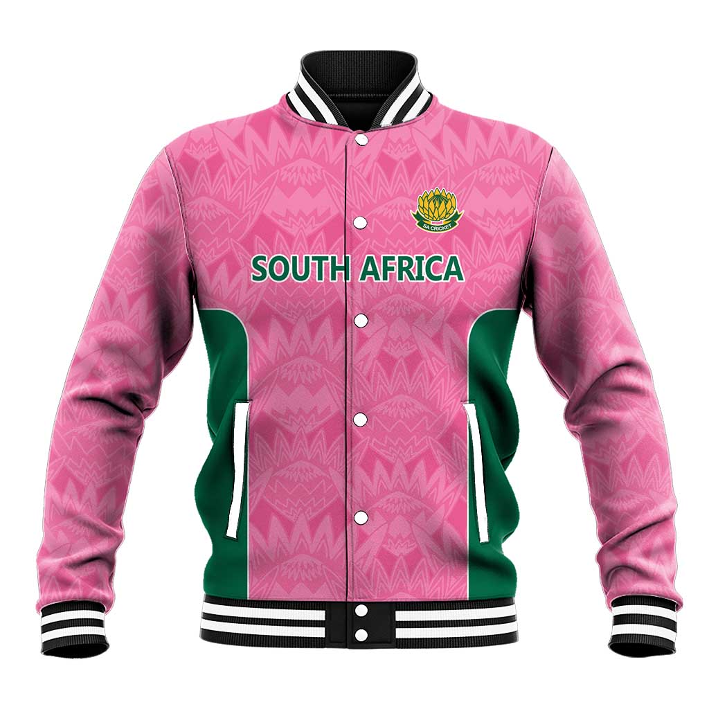 Pink South Africa Cricket Custom Baseball Jacket Proteas Be Way Pink