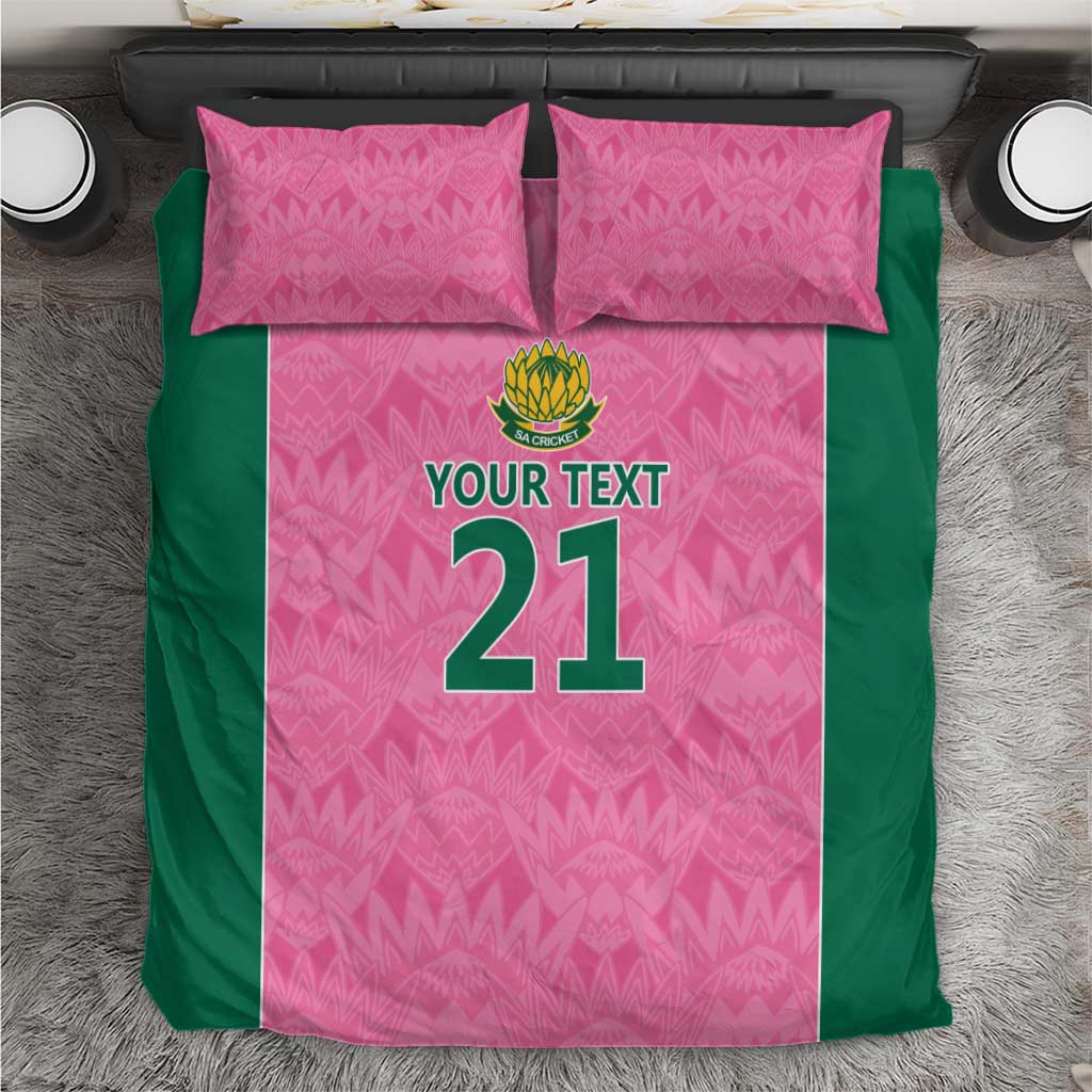 Pink South Africa Cricket Custom Bedding Set Proteas Be Way Pink