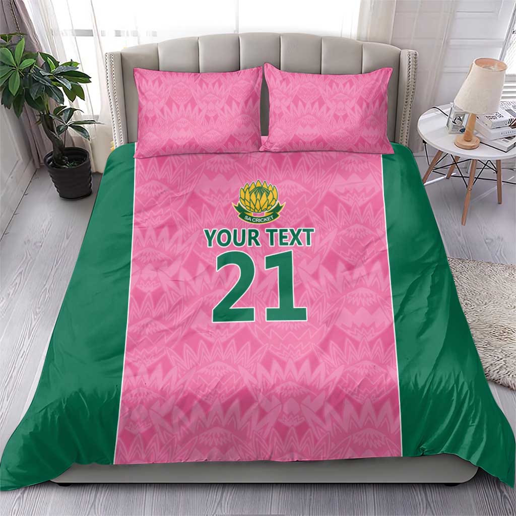 Pink South Africa Cricket Custom Bedding Set Proteas Be Way Pink