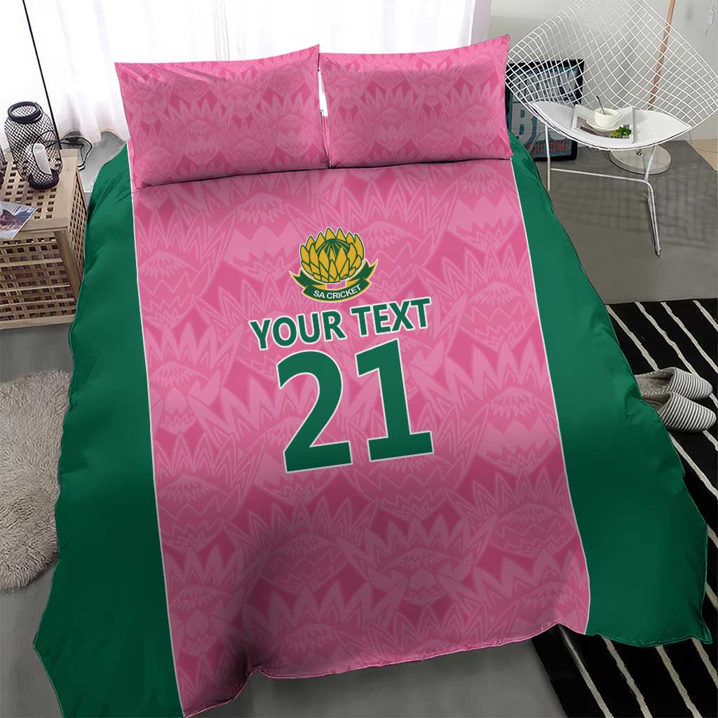 Pink South Africa Cricket Custom Bedding Set Proteas Be Way Pink