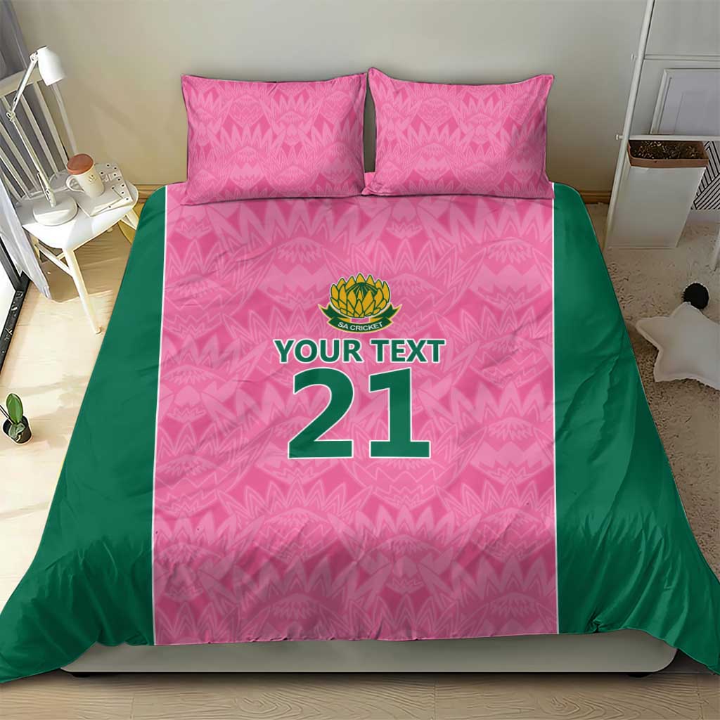 Pink South Africa Cricket Custom Bedding Set Proteas Be Way Pink