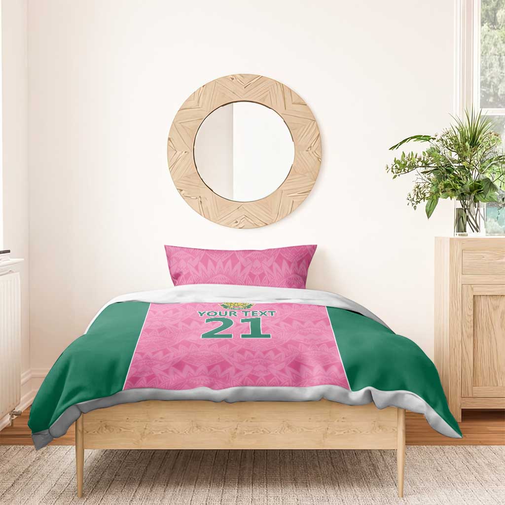 Pink South Africa Cricket Custom Bedding Set Proteas Be Way Pink