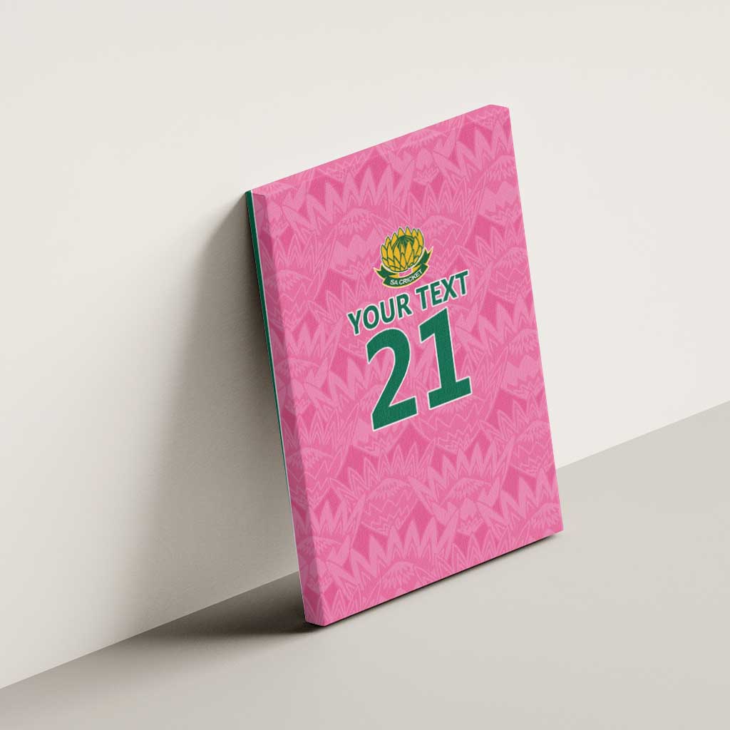 Pink South Africa Cricket Custom Canvas Wall Art Proteas Be Way Pink