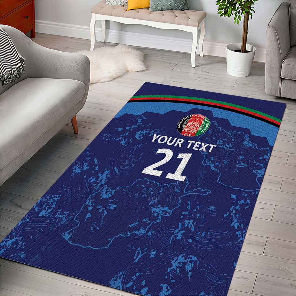 Afghan Atalans Cricket Custom Area Rug Afghanistan Map with Sporty Style