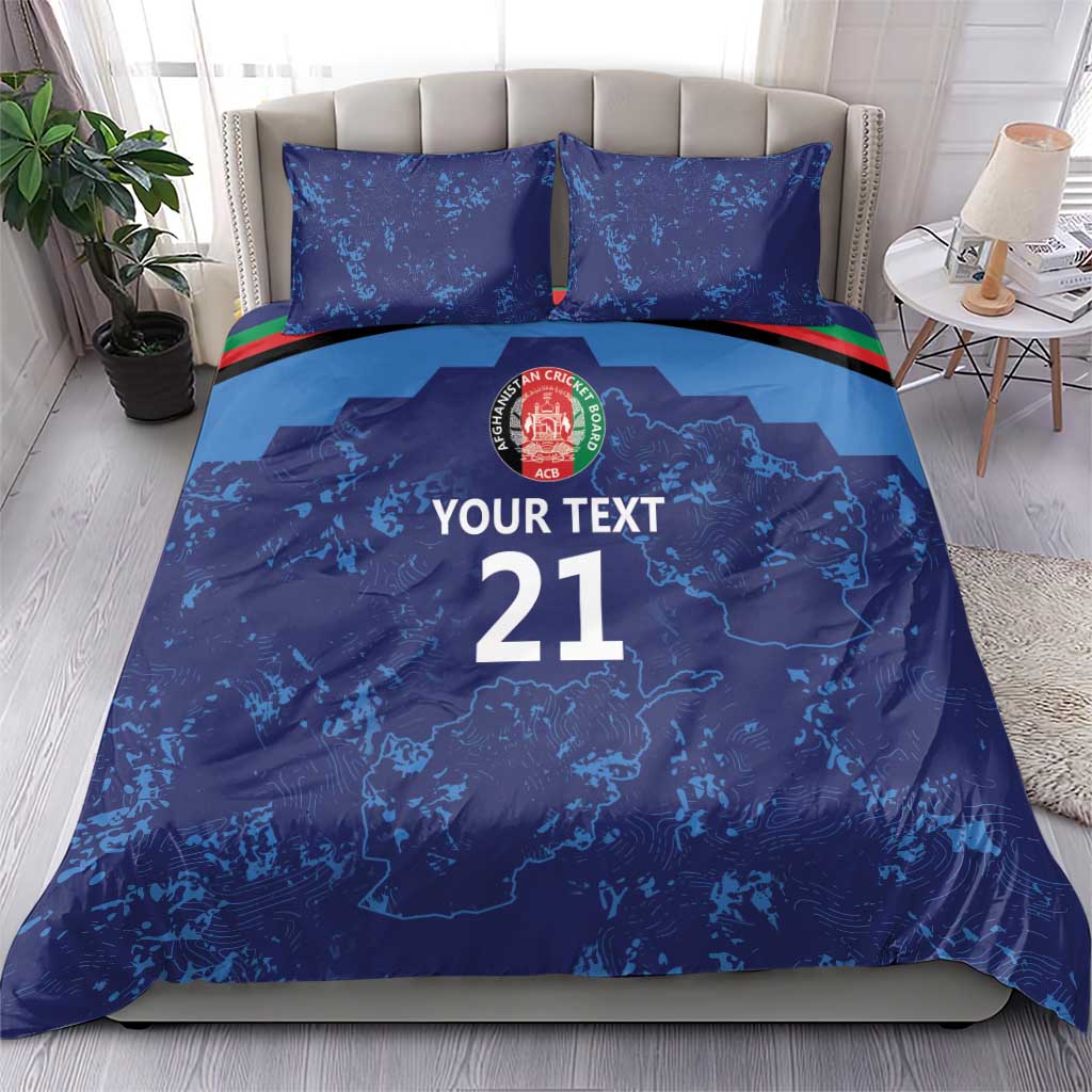 Afghan Atalans Cricket Custom Bedding Set Afghanistan Map with Sporty Style