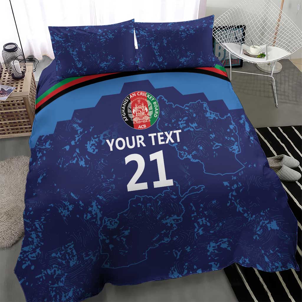 Afghan Atalans Cricket Custom Bedding Set Afghanistan Map with Sporty Style