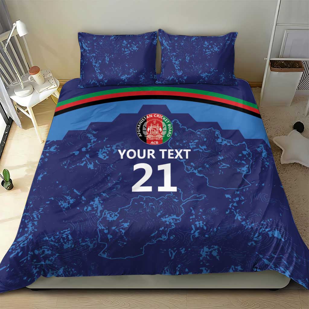 Afghan Atalans Cricket Custom Bedding Set Afghanistan Map with Sporty Style