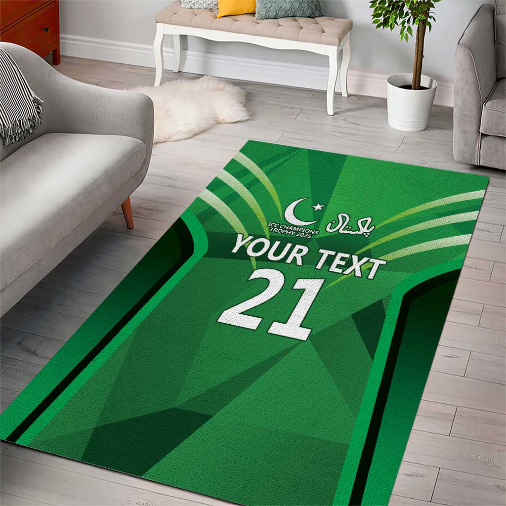 Pakistan Cricket Custom Area Rug The Green Shirts with Sporty Pattern