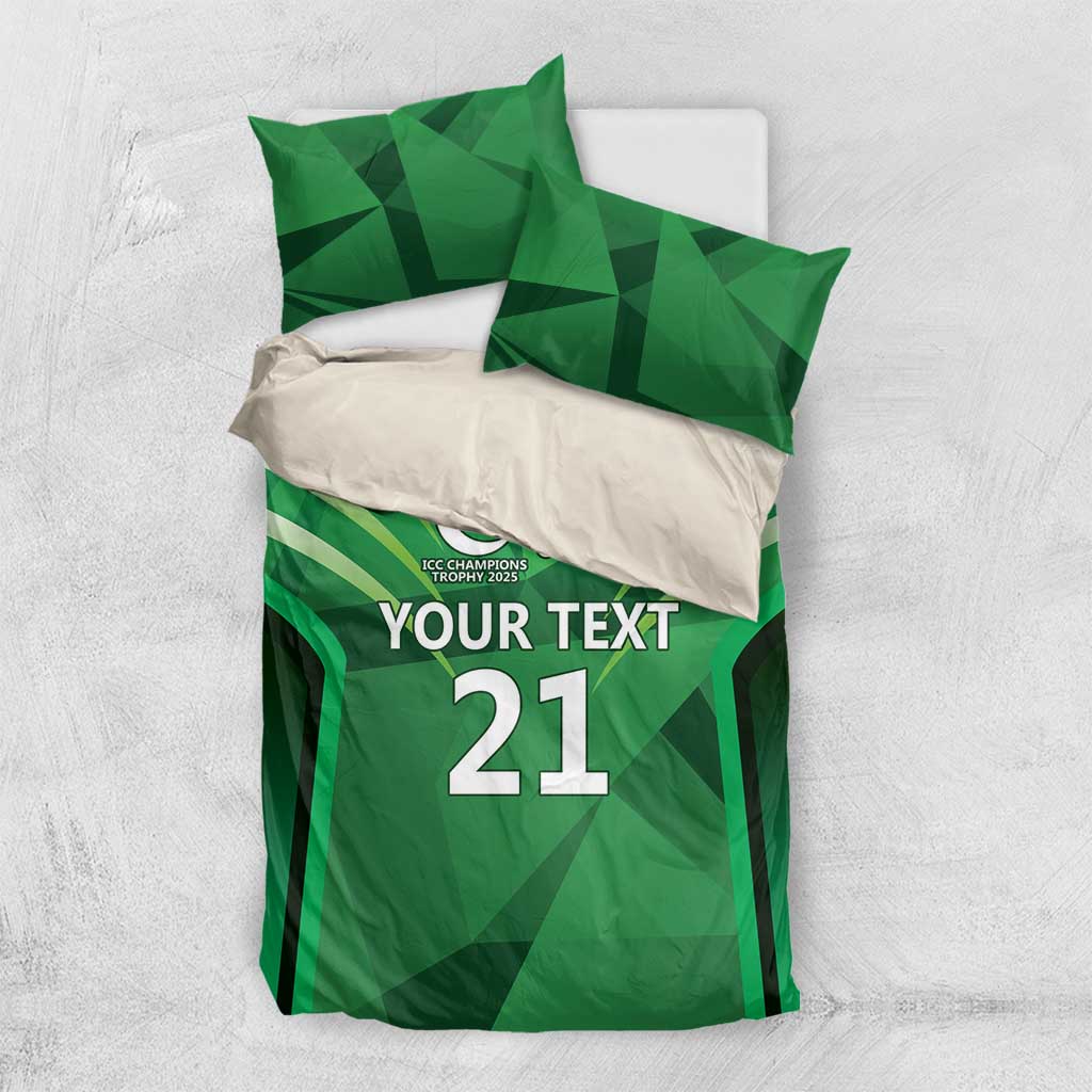 Pakistan Cricket Custom Bedding Set The Green Shirts with Sporty Pattern