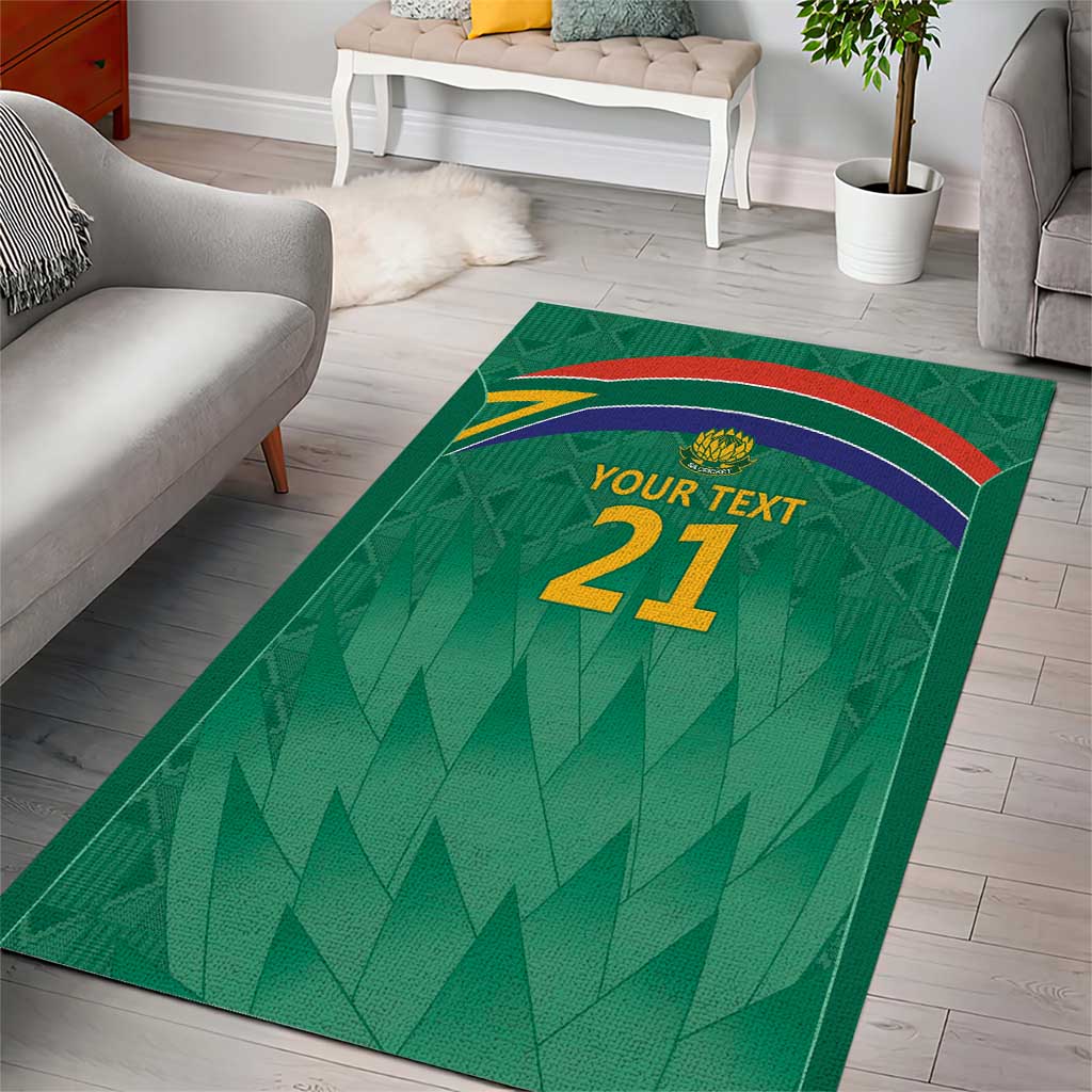 South Africa Cricket Custom Area Rug Proteas Green