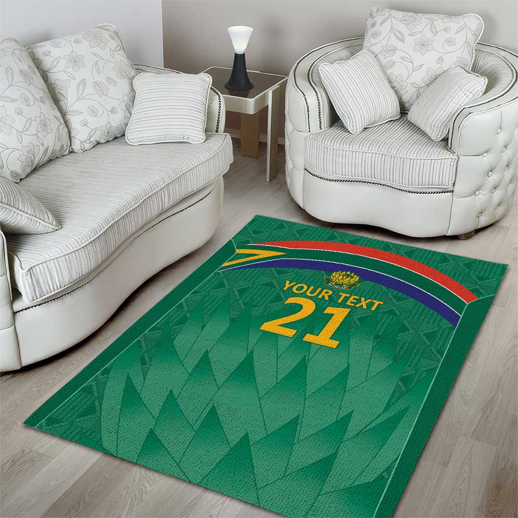 South Africa Cricket Custom Area Rug Proteas Green