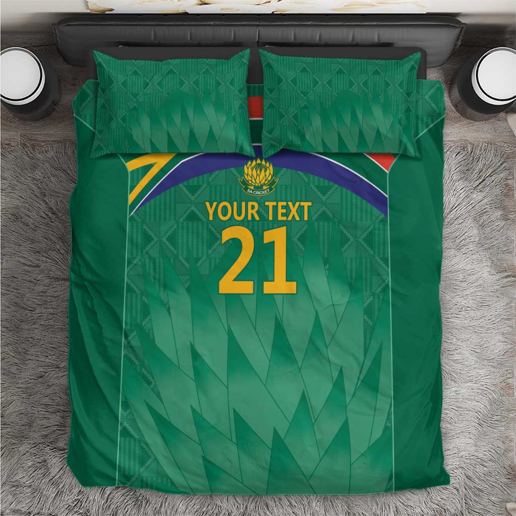 South Africa Cricket Custom Bedding Set Proteas Green