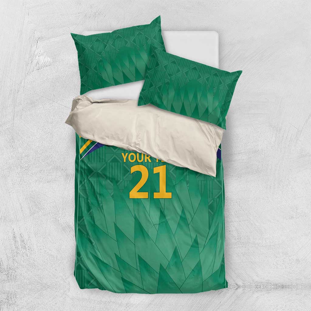 South Africa Cricket Custom Bedding Set Proteas Green