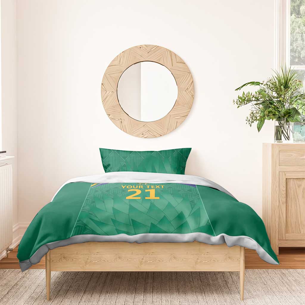 South Africa Cricket Custom Bedding Set Proteas Green